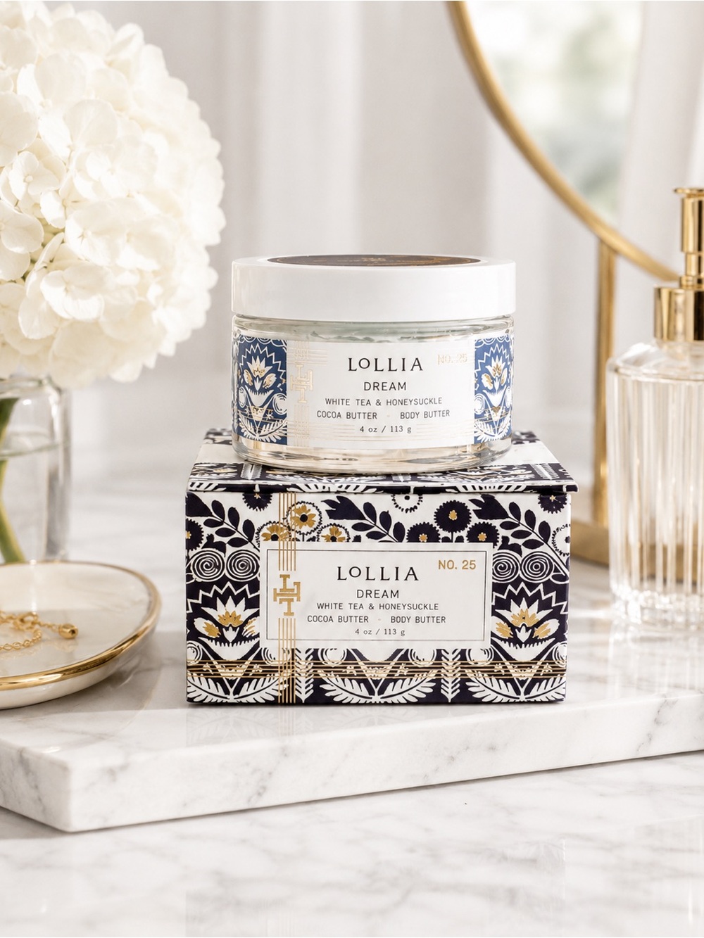 Margot Elena Lollia Dream White Tea Honeysuckle Body Butter Luxe Spa NWT